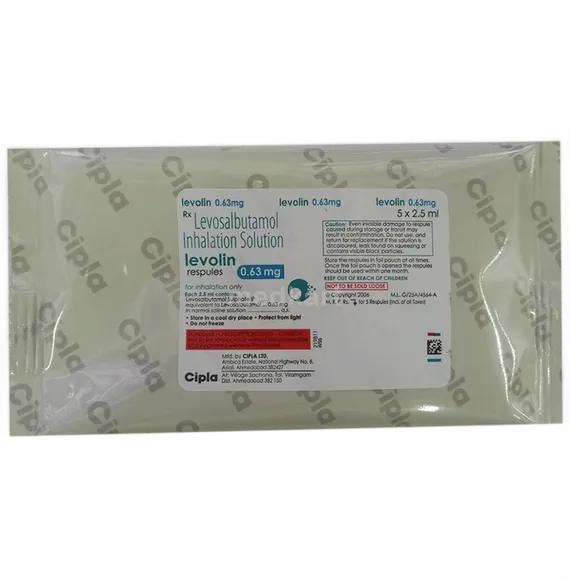 levolin 0.63 respules 5's